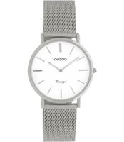 OOZOO Timepieces Horloge Vintage Zilver/Wit | C9903 - thumbnail