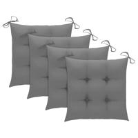 VidaXL Stoelkussens 4 st 40x40x7 cm oxford stof grijs - thumbnail