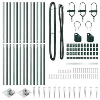VidaXL Afrasteringspaal 13 pcs groen staal