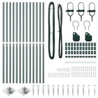 VidaXL Afrasteringspaal 13 pcs groen staal - thumbnail