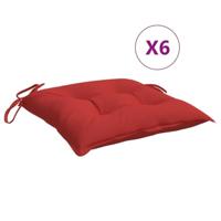 VidaXL Stoelkussens 6 st 40x40x7 cm oxford stof rood - thumbnail