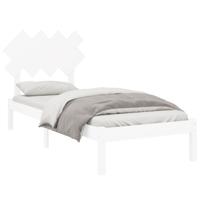 Bedframe massief hout wit 120x190 cm - thumbnail