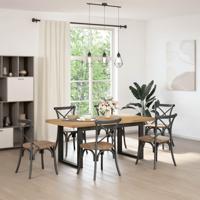Eettafel NOAIN U-vormige poten 180x90x75 cm massief grenenhout - thumbnail