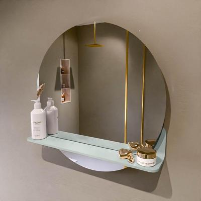 MONDIAZ SPOT spiegel rond 60cm met Spiegelplanchet kleur Greey.