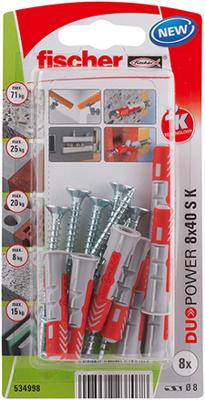 Fischer 534998 DuoPower 8 x 40 S K NV Deuvelset 40 mm 8 mm 1 set(s)