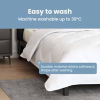 VidaXL Dekbed wit 200 x 155 x 4 cm polyester - thumbnail