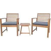 FSC Acaciahouten tuinmeubelset met kussens - 2 personen - Cali - Grijs - thumbnail