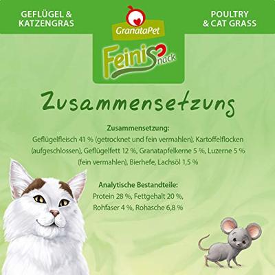GRANATAPET FeiniSnack Poultry and cat grass - Kattensnoepje - 50g