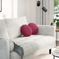 VidaXL Zitkussens 2 stuks wijnrood ø 40 x 13 cm fluweel - thumbnail