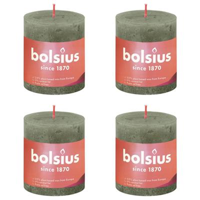 Bolsius rustiek stompkaars 80/68 fresh olive a4