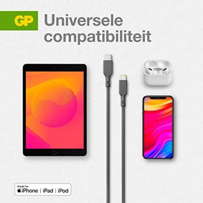 GP USB-laadkabel USB 2.0 USB-C stekker, Apple Lightning stekker 1.00 m Grijs GPCBCL1PGYUSB221 GP USB-laadkabel USB 2.0 USB-C stekker, Apple Lightning stekker 1.00 m Grijs GPCBCL1PGYUSB221