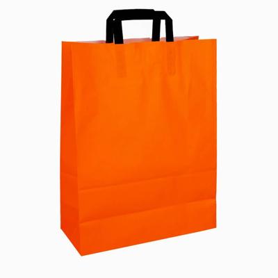 Papieren draagtassen oranje 320 x 140 x 420 mm 80 gram/m2 Papieren draagtassen oranje 320 x 140 x 420 mm 80 gram/m2