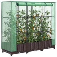 VidaXL Plantenbak verhoogd met kashoes 120x40x123 cm rattanlook - thumbnail