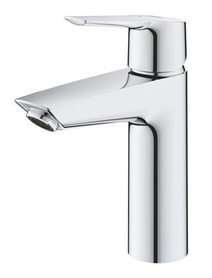 Grohe QuickFix Start M-size wastafelkraan met koude start en push-open waste chroom