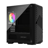 ATX Semi-toren doos KEEP OUT XC-220 ARGB 4FANS Zwart - thumbnail