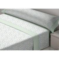 Beddengoedset Tejidos Reina Fides Wit Groen Bed van 180 - thumbnail