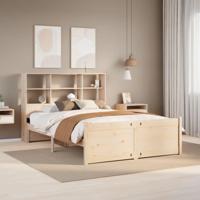 Bed met boekenkast zonder matras massief grenenhout 140x190 cm - thumbnail