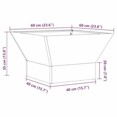 VidaXL Vuurkorf zwart 60 x 60 x 35 cm staal VidaXL Vuurkorf zwart 60 x 60 x 35 cm staal