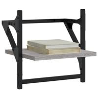 Wandschappen met stangen 2 st 30x25x30 cm grijs sonoma eiken - thumbnail