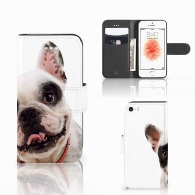 Apple iPhone 5 | 5s | SE | Telefoonhoesje | Met pasjeshouder | Franse Bulldog Apple iPhone 5 | 5s | SE | Telefoonhoesje | Met pasjeshouder | Franse Bulldog