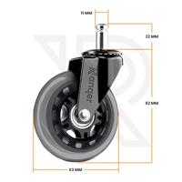 Ranqer gamestoel / bureaustoel wieltjes voor harde vloeren - thumbnail