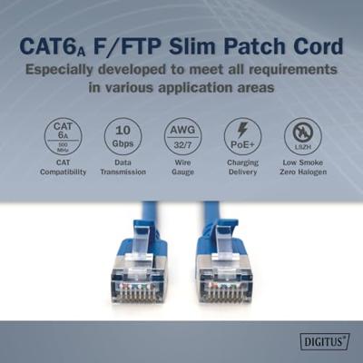 Digitus DK-1632-A-030S-B RJ45 Netwerkkabel, patchkabel CAT 6A F/FTP 3 m Blauw Kleurcodering, Afgeschermd, Meerdradig, Met anti-kniktule 1 stuk(s) - thumbnail