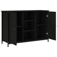 Dressoir 100x35x70 cm bewerkt hout zwart - thumbnail