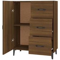 Dressoir 69,5x34x90 cm bewerkt hout bruineikenkleurig - thumbnail