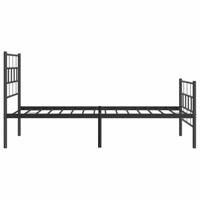 Bedframe met hoofd- en voeteneinde metaal zwart 100x200 cm - thumbnail