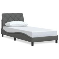 Bedframe zonder matras 90x200 cm stof donkergrijs - thumbnail