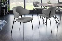 Design stoel VOGUE grijs Boucle zwart metalen poten - 43150 - thumbnail