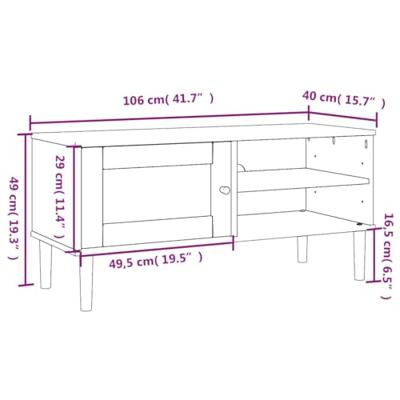 Tv-meubel SENJA 106x40x49 cm rattan massief grenenhout bruin
