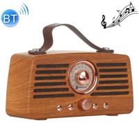 NewRixing NR-4013 Retro Manchurian Ash textuur Hand draadloze FM luidspreker met oproep functie ondersteuning TF kaart & U schijf - thumbnail