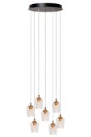 Lucide BERLIANE - Hanglamp - Ø 39 cm - LED Dimb. - 7x4W 2700K - Met vervangbare LED-module - Transparant | Essential - thumbnail