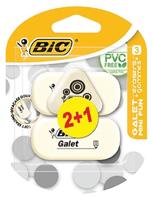 Gum Bic Galet pvc vrij zacht potlood wit blister à 3 stuks - thumbnail