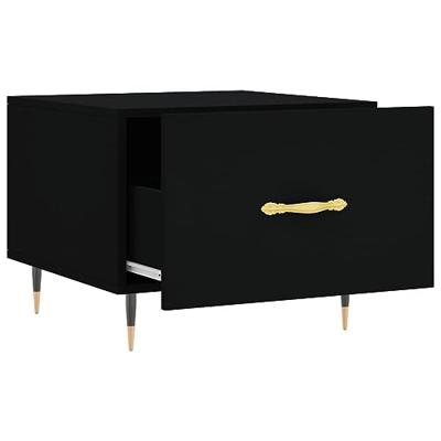 Salontafels 2 st 50x50x40 cm bewerkt hout zwart