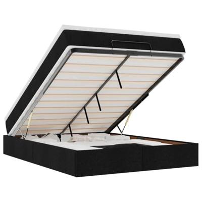 Ottoman bed met matras 140x190cm stof zwart