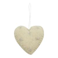 Decoratieve Vilten Hanger Crème-Zilverkleurig (17 cm) - thumbnail