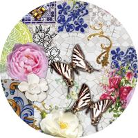 Wicotex tafelzeil rond wilder mosaics 160cm - thumbnail