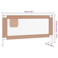 VidaXL Bedhekje peuter 160x25 cm stof taupe - thumbnail