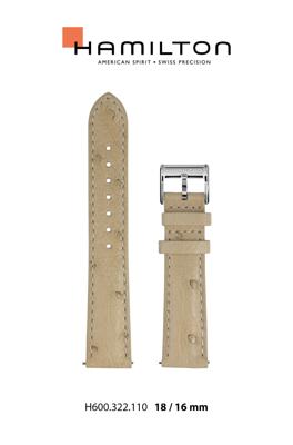 Horlogeband Hamilton H001.32.215.840.01 / H690322110 Leder Beige 18mm