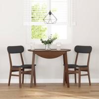 Eetkamerstoelen met kussens 2 st massief hout rubber bruin - thumbnail