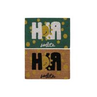 Deurmat DKD Home Decor Zwart Bruin Rubber Wit Groen 2 Stuks Kokosvezel (60 x 40 x 1,5 cm) - thumbnail