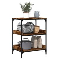 Keukentrolley 60x41x80,5 cm bewerkt hout gerookt eikenkleurig - thumbnail