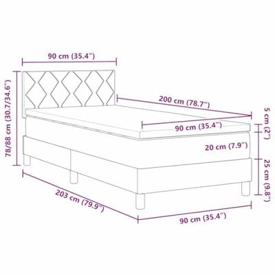 Boxspringbed met matras & LED Donkerbruin 90x200 cm Stof