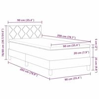 Boxspring bed met matras Zwart 90 x 200 cm Fluweel - thumbnail