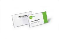 Badge Durable 8001 met speld en klemrand 40x75mm | 100 stuks - thumbnail