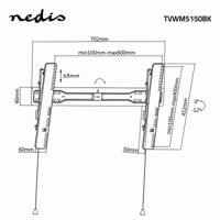 Kantelbare TV-Muurbeugel | 37-70 " | Maximaal schermgewicht: 35 kg | Kantelbaar: -12 ° | Minimale muurafstand: 30 mm | Staal | Zwart - thumbnail