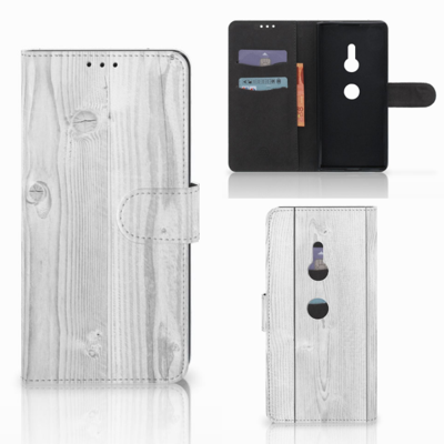Sony Xperia XZ3 Book Style Case White Wood Sony Xperia XZ3 Book Style Case White Wood