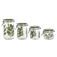 Set van 4 Potjes Home ESPRIT Groen Kristal Ijzer 1,5 L 11,3 x 11,3 x 21,7 cm - thumbnail